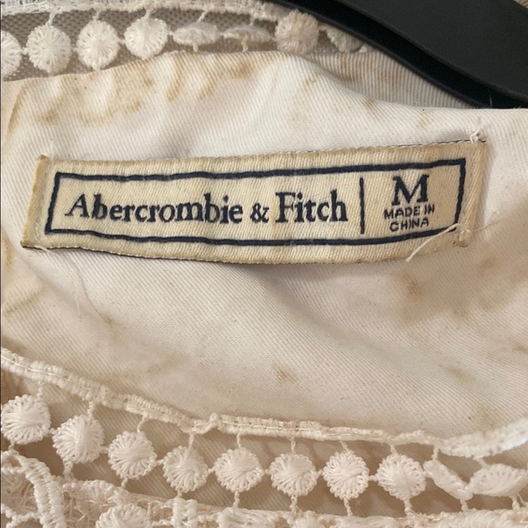 Abercrombie & Fitch Cream Embellished Crop Blouse - Picture 3 of 5